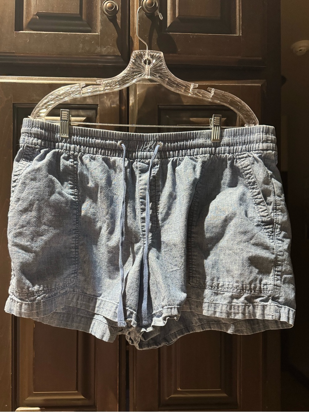 GAP Light Blue Chambray Drawstring Shorts